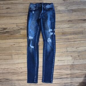 KanCan Trendy Distressed Dark Blue Skinny Jeans
